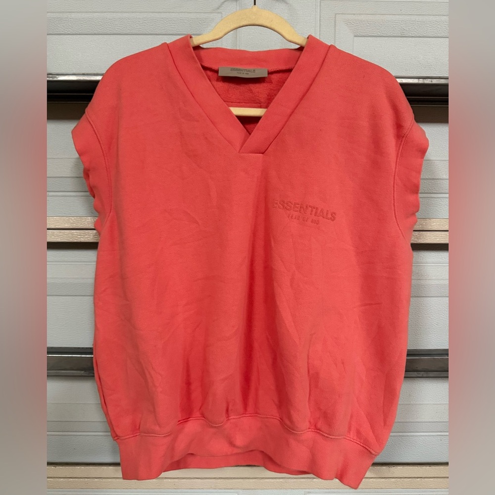 Essentials Coral V-Neck Top